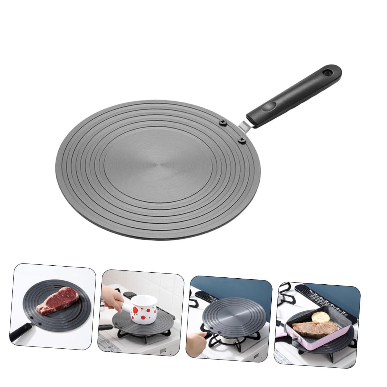 Difusor de Calor para Estufa de Inducción Placa Adaptadora para Placa de Inducción Difusora de Calor con Mango para Ollas de Hierro y Cerámica Acelerador de Descongelación