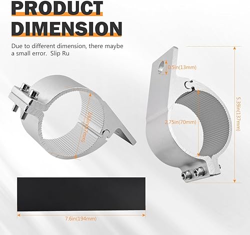 Miniatura 3 de Abrazaderas de Tubo Soportes de Montaje 2.5 pulgadas Abrazadera de Tubo Soporte de Jaula Antivuelco de Techo para Barra de Luz LED Todoterreno,
