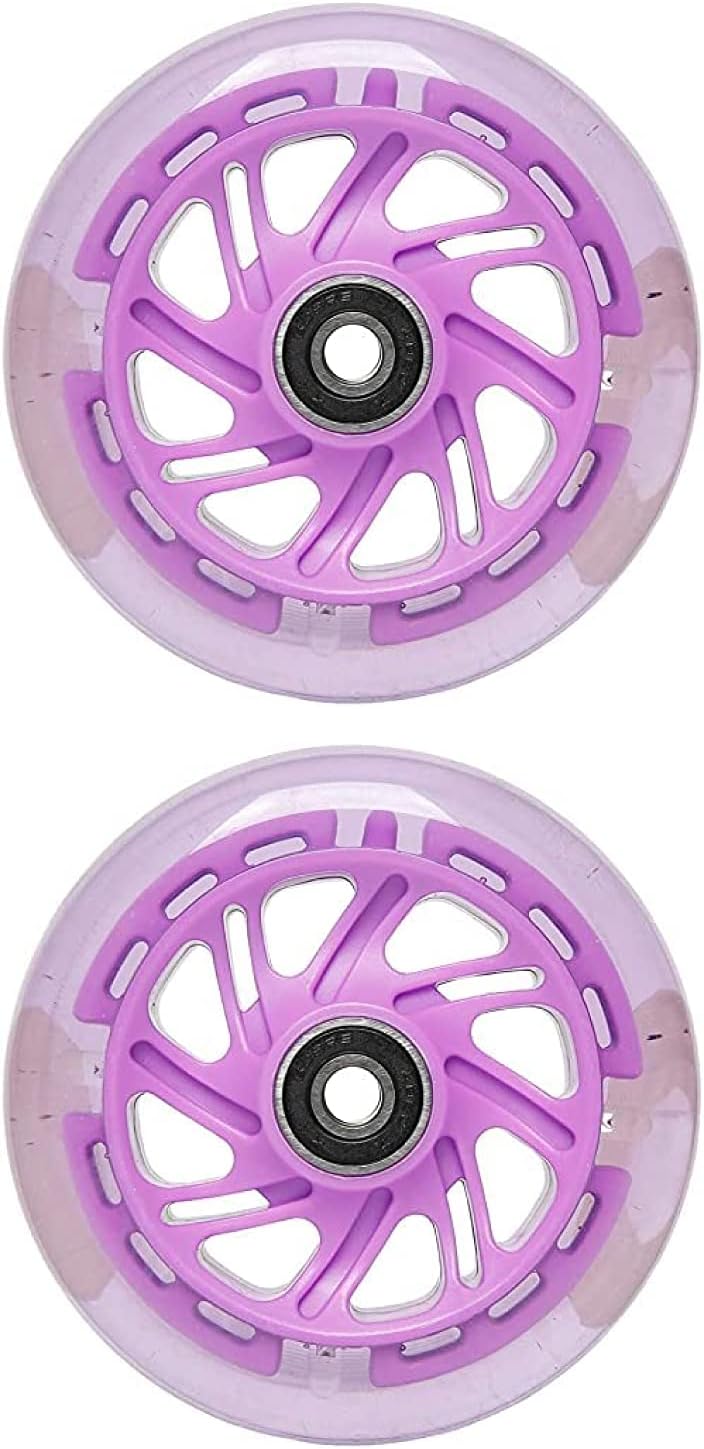 FREEDARE Light Up Scooter Wheels 100mm for Scooter Replacement Wheels with Bearings (Pack of 2
