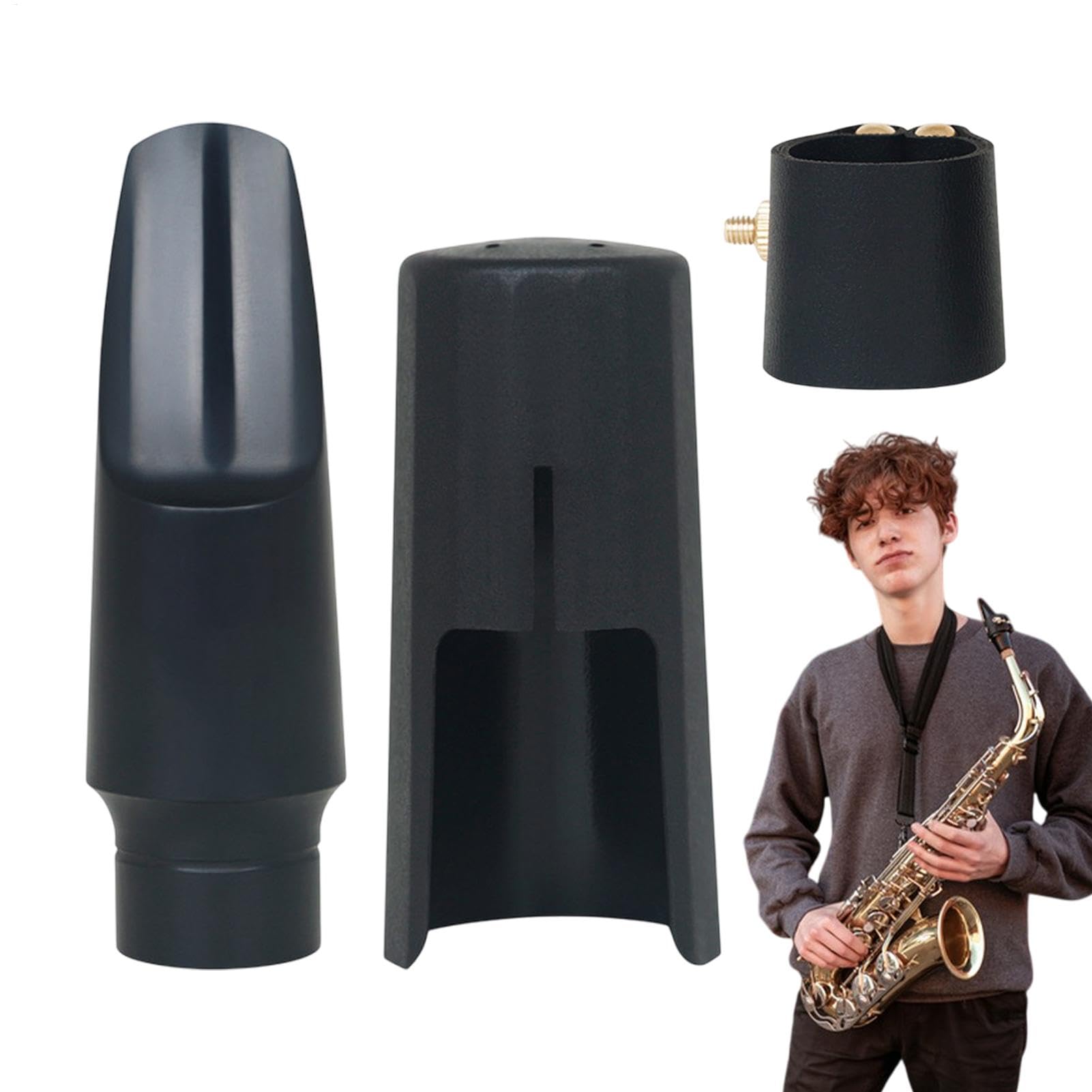 Juego De 3 Boquillas Para Saxofón Alto - Con Protectores Y Ligaduras, Para Músicos