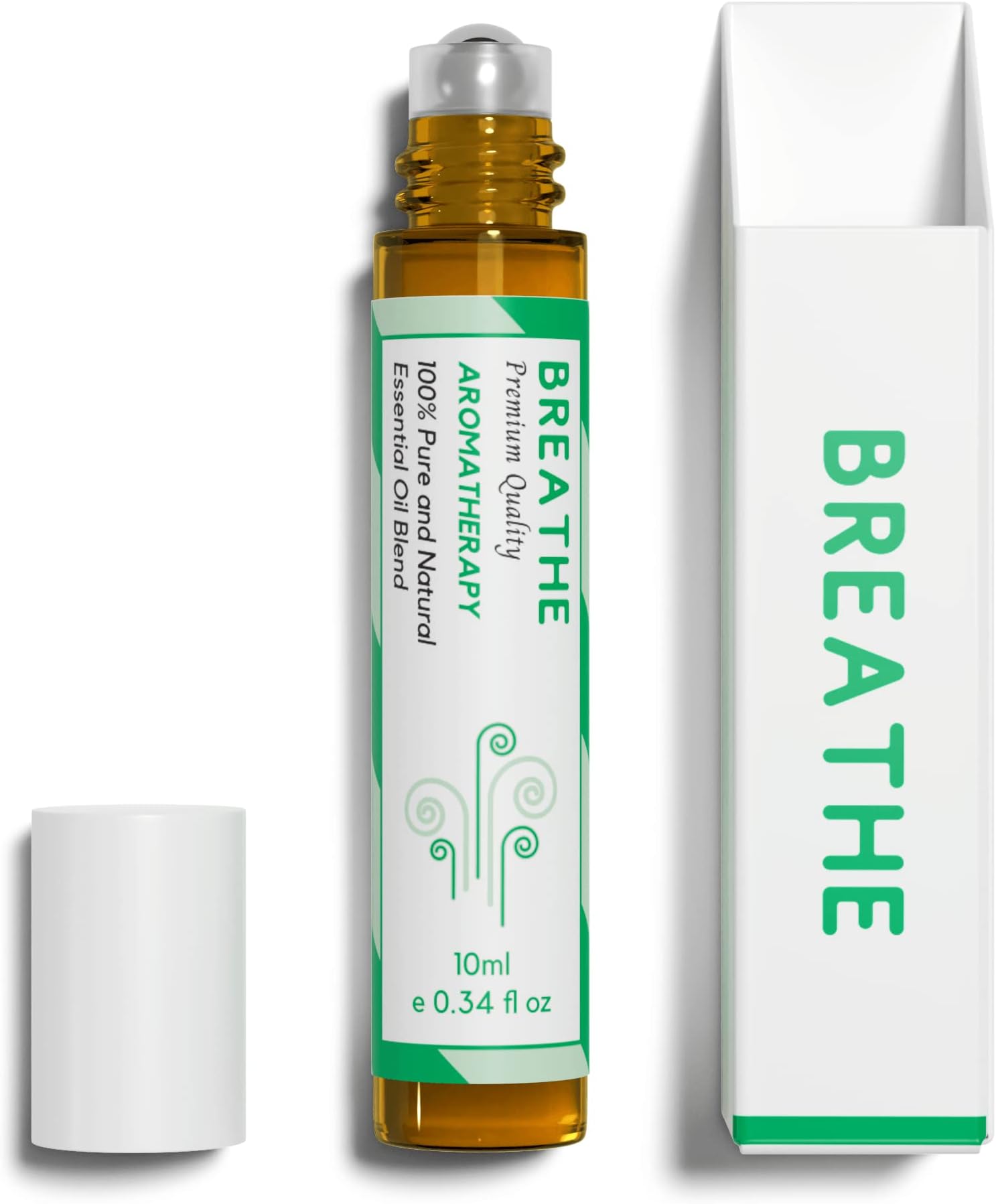 Benatu Breathe Essential Oil Roll On Blend (with Tea Tree, Eucalyptus, Lemon Oil)- Travel Size Relaxing Roller for Body Topical Massage, Natural Scent Aromatherapy Gift for Women & Men 10ml