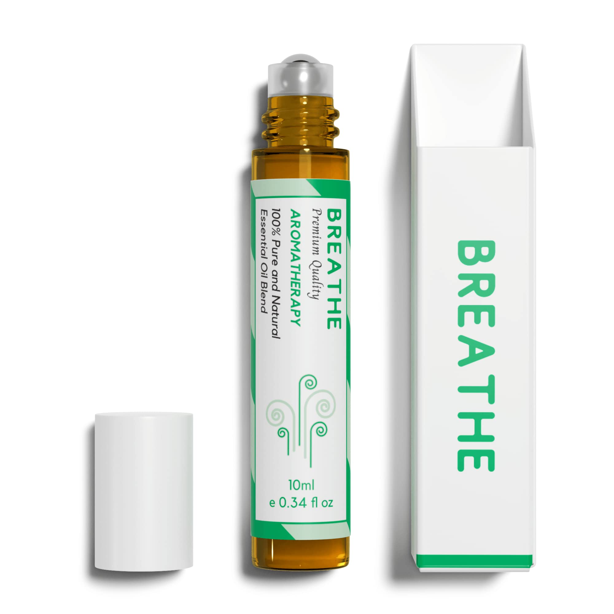 Benatu Breathe Essential Oil Roll On Blend (with Tea Tree, Eucalyptus, Lemon Oil)- Travel Size Relaxing Roller for Body Topical Massage, Natural Scent Aromatherapy Gift for Women & Men 10ml