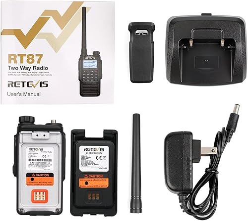 Miniatura 14 de Retevis Walkie Talkies RT87 IP67 impermeables, radio de 2 vías de alta potencia de largo alcance, radio bidireccional resistente, 128 CH, doble