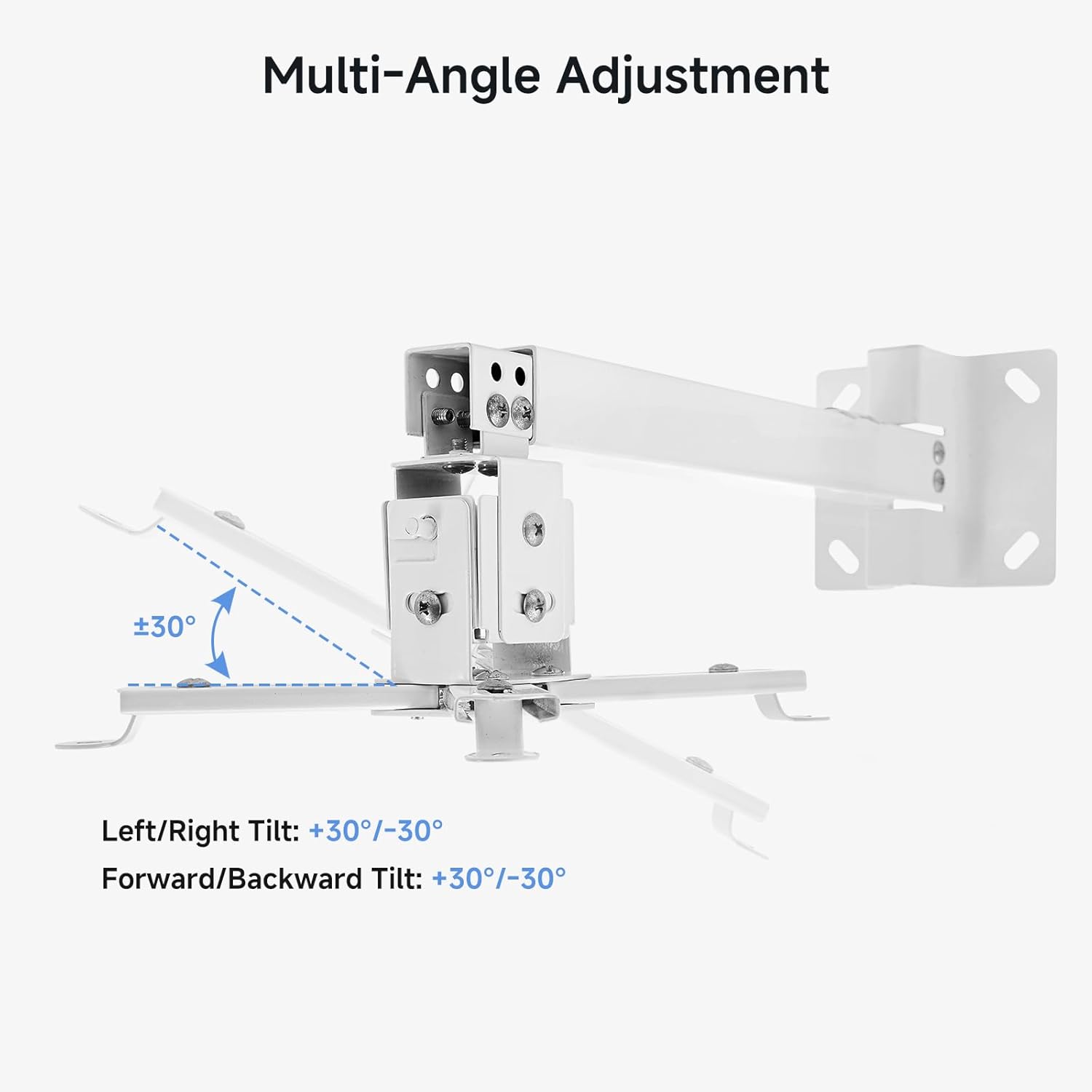 iSinbox Project Mount, Mini Projector Stand White Universal Ceiling Mount Wall Bracket Holder Fits Flat or Sloped Adjustable with Extendable Arms Compatible JY821