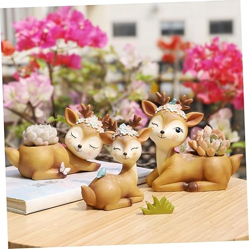 Miniatura 7 de Yardwe 1 soporte para plantas de animales, mini maceta de resina para escritorio, maceta de resina, suculentas, macetas, jarrón, tapicería, macetas
