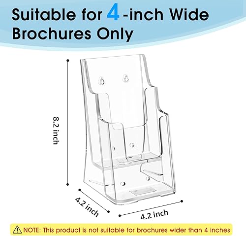 Miniatura 2 de MaxGear Soporte para folletos de 2 niveles de 4 x 9 pulgadas, 2 paquetes de soporte de exhibición para folletos, soporte de acrílico para folletos,