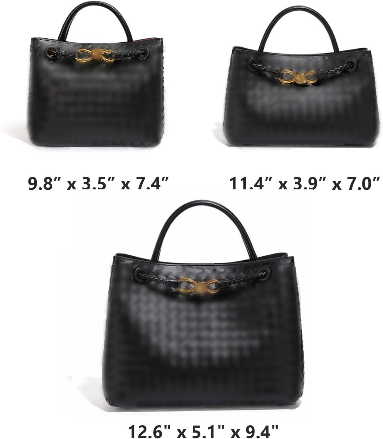 Woven Bags for Women Bowknot Small Tote Shoulder Hobo Crossbody Bags PU Leather Handwoven Woven Purse - Image 2