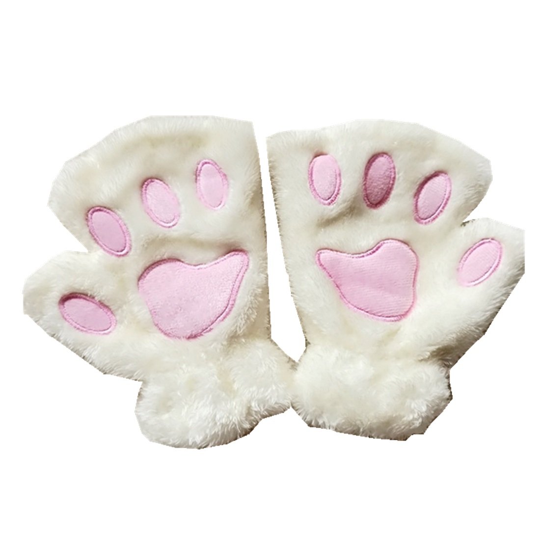 MizHome Cat Bear Plush Claw Paw Mitten Soft Winter Gloves Costume