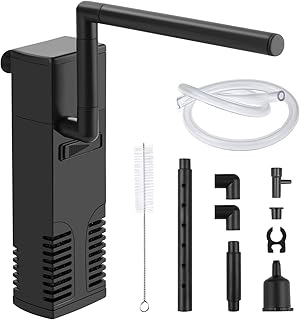 flintronic Fish Tank Filter, 300L/H Adjustable Internal Aquarium Fish Tank for 60L Aquarium Filter Pump Cleans Water, Submersible Fish Tank Water Pump Air Pump