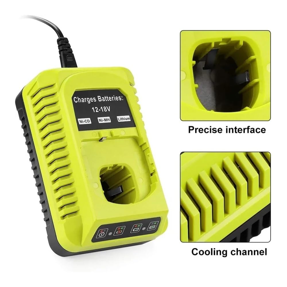 Kompatybilny z ładowarką Ryobi, ładowarką P117 12V-18V akumulator litowo-jonowy akumulator niklowy uniwersalna ładowarka(US)
