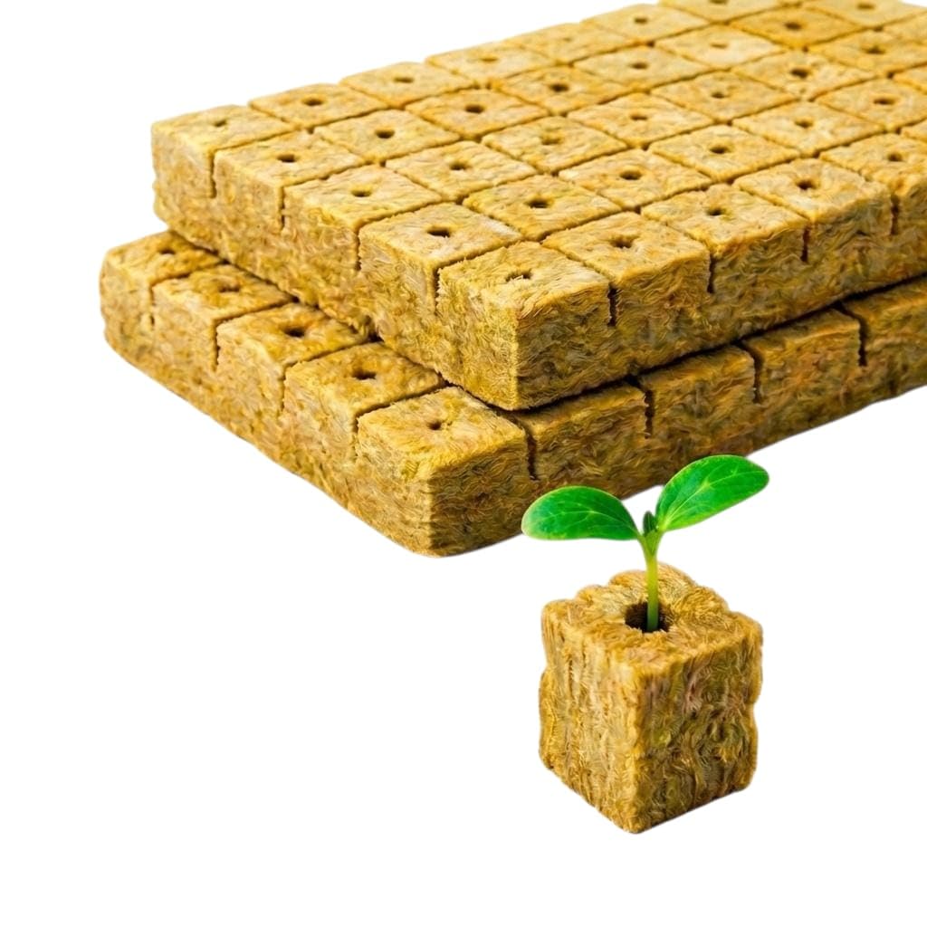 500er-Pack Hydroponik-Steinwollwürfel (2,5 cm) für Keimung und Stecklinge, Belüftetes Substrat für Schnelles Wachstum, Ideal für Aussaat, Innen- und Außenbereiche