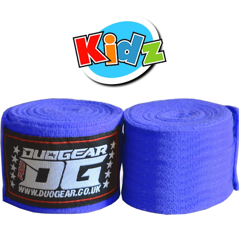 DUO GEAR 1.5m MUAY THAI BOXING KICKBOXING MMA MARTIAL ARTS FIST BANDAGE MEXICAN STYLE HAND WRAPS (FOR KIDS) (Blue) โ image 1
