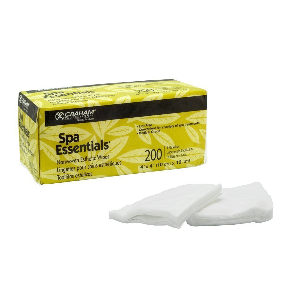 GRAHAM PROFESSIONAL ESTHETIC WIPES SpaEssentials Wipes 4Ply Nonwoven, White, 4 x 4 (BOX)