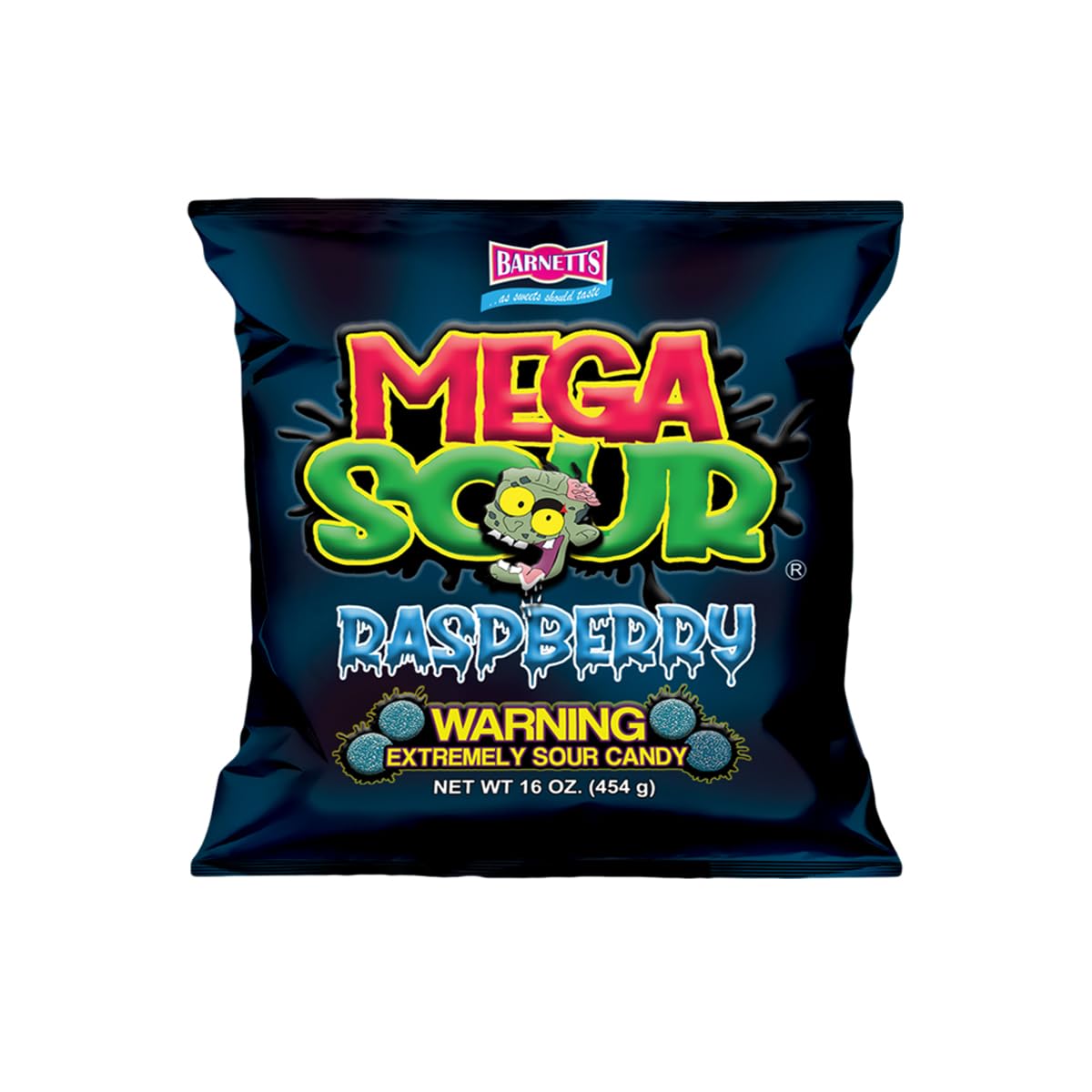 Barnetts Mega Sour Candy Raspberry 454g (Pack of 3) – Handmade British Hard Sweets – Extreme Sour Candy Challenge