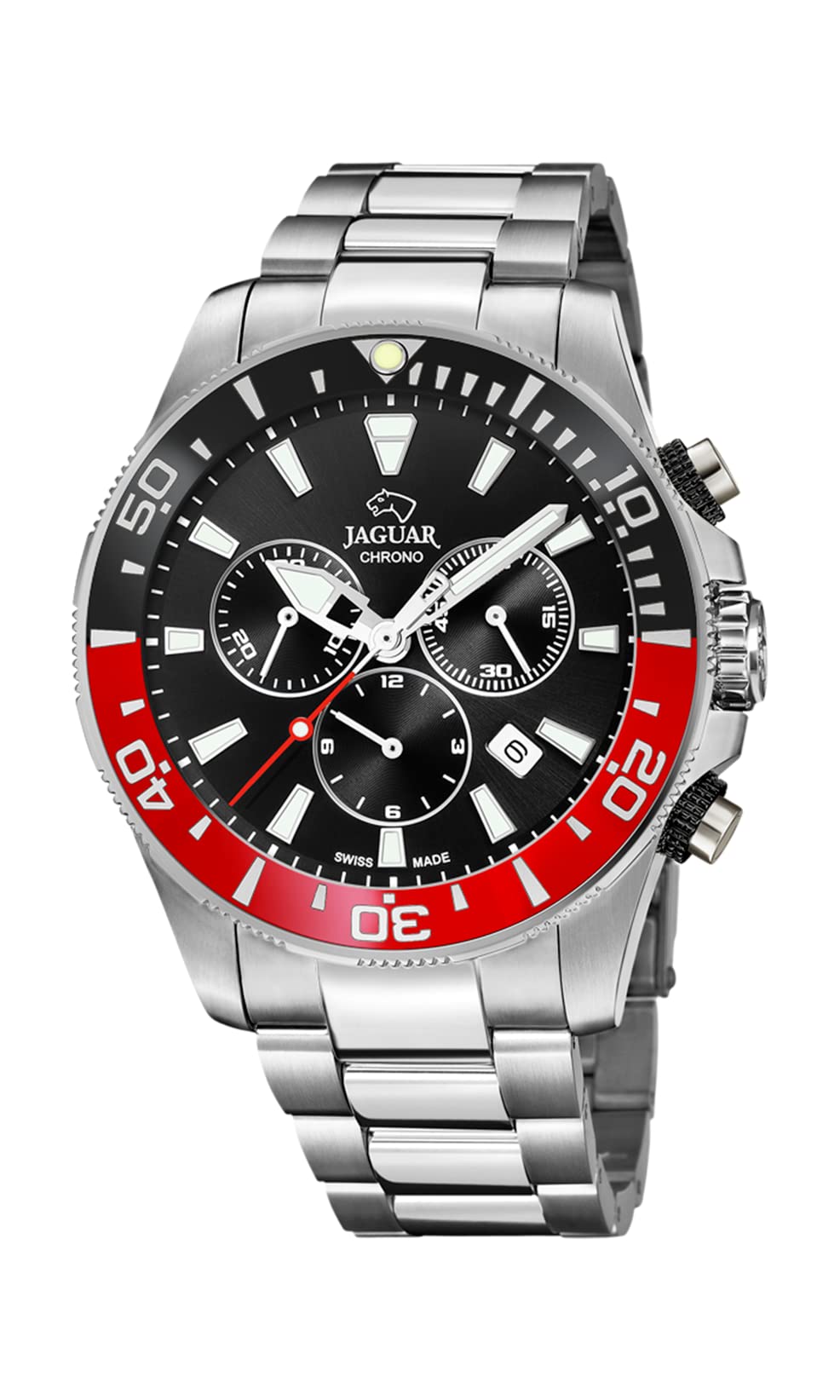 JAGUAR Watch Model J861/5 from The Executive Collection, 43.5 mm Black case with Steel Strap for Men