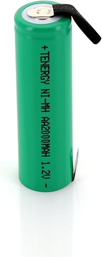 Miniatura 7 de Tenergy Batería recargable NiMH de 1.2 V AA 2000 mAh con pestañas para afeitadoras, recortadoras, maquinillas de afeitar y más, paquete de 48