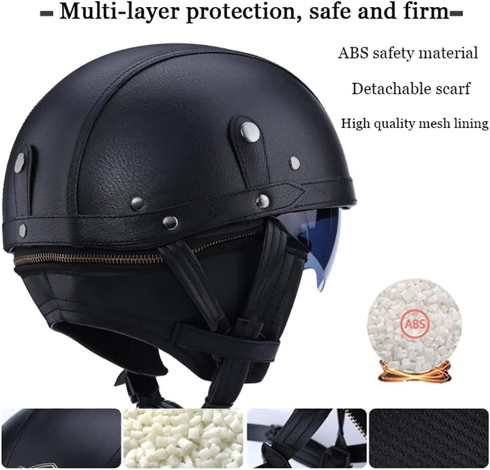 Halbschalenhelm Brain-Cap DOT/ECE - Retro Helm Für Moped & Cruiser