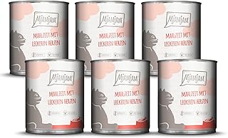 MjAMjAM - Premium Nassfutter für Katzen - Mahlzeit mit leckeren Herzen, 6er Pack (6 x 800 g), getreidefrei mit extra viel Fleisch product image