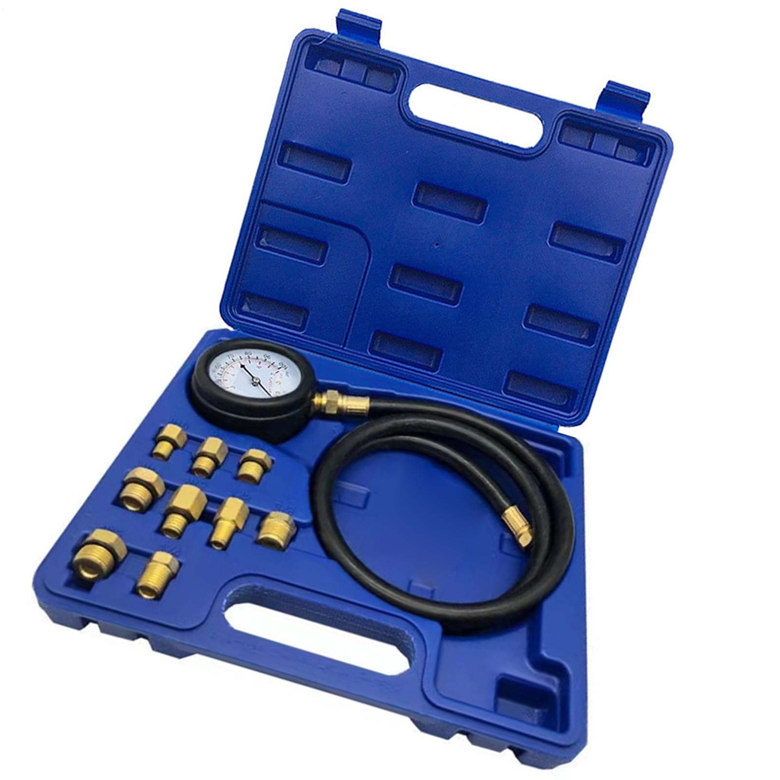 Oil Pressure Tester Tool - Engine Compression Gauge | Double Scale Cylinder Tester with Long Hoses Automotive Diagnostic Tool for Truck Motorcycle Repair Maintenance