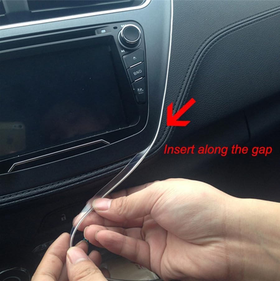 Image of Fiber Optic for Car Interior Light, 197 Inch 3mm Transparent Skirt Side Glow Light Guide Cable, Car Ambient Lighting Extension Fiber Optic with Skirt