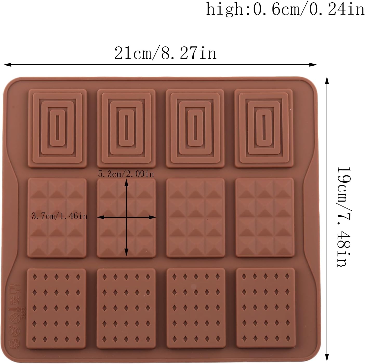 Chocolate Bar Molds Break Apart Square Silicone Chocolate Mold For Chocolate Energy Bars - Image 2