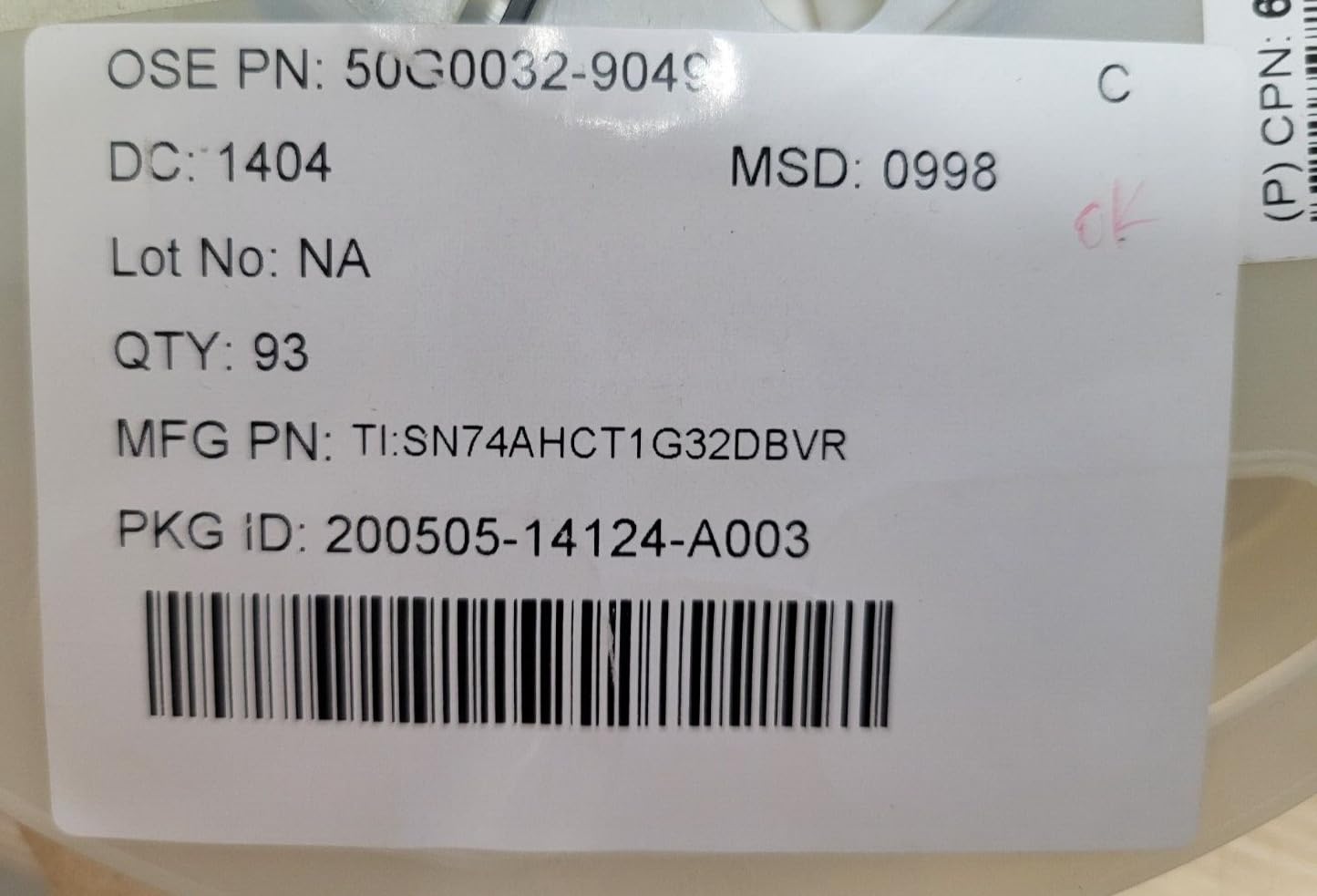 (1 PC) SN74AHCT1G32DBVR TI IC GATE OR 1CH 2-INP SOT23-5