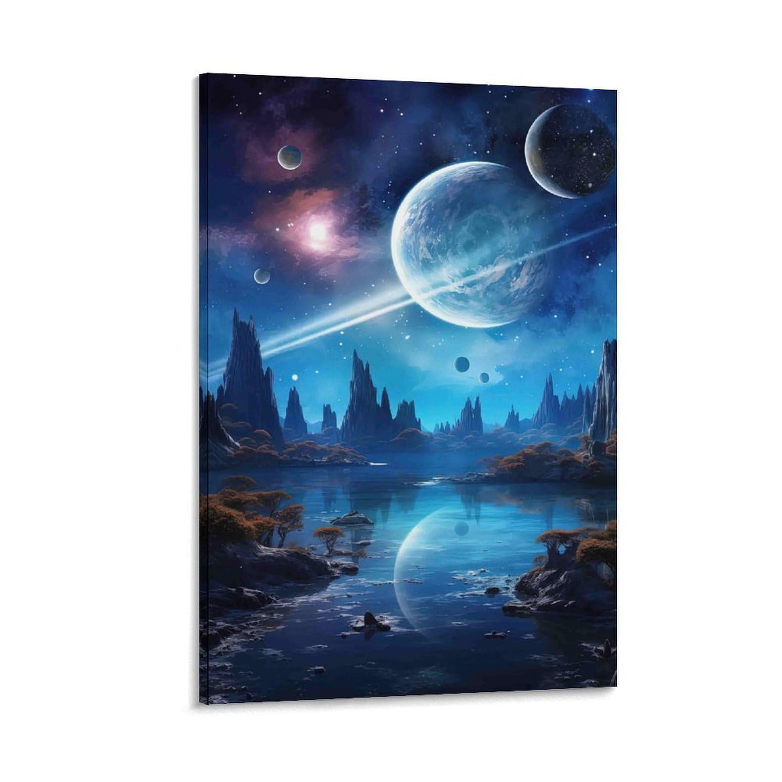 DHBANEIOK Fantasy Alien Landscape Wall Decor Poster Canvas Prints Picture Modern Wall Art Picture Wall Hanging for Dining Room Kitchen Home Office Decor 12x18inch(30x45cm)