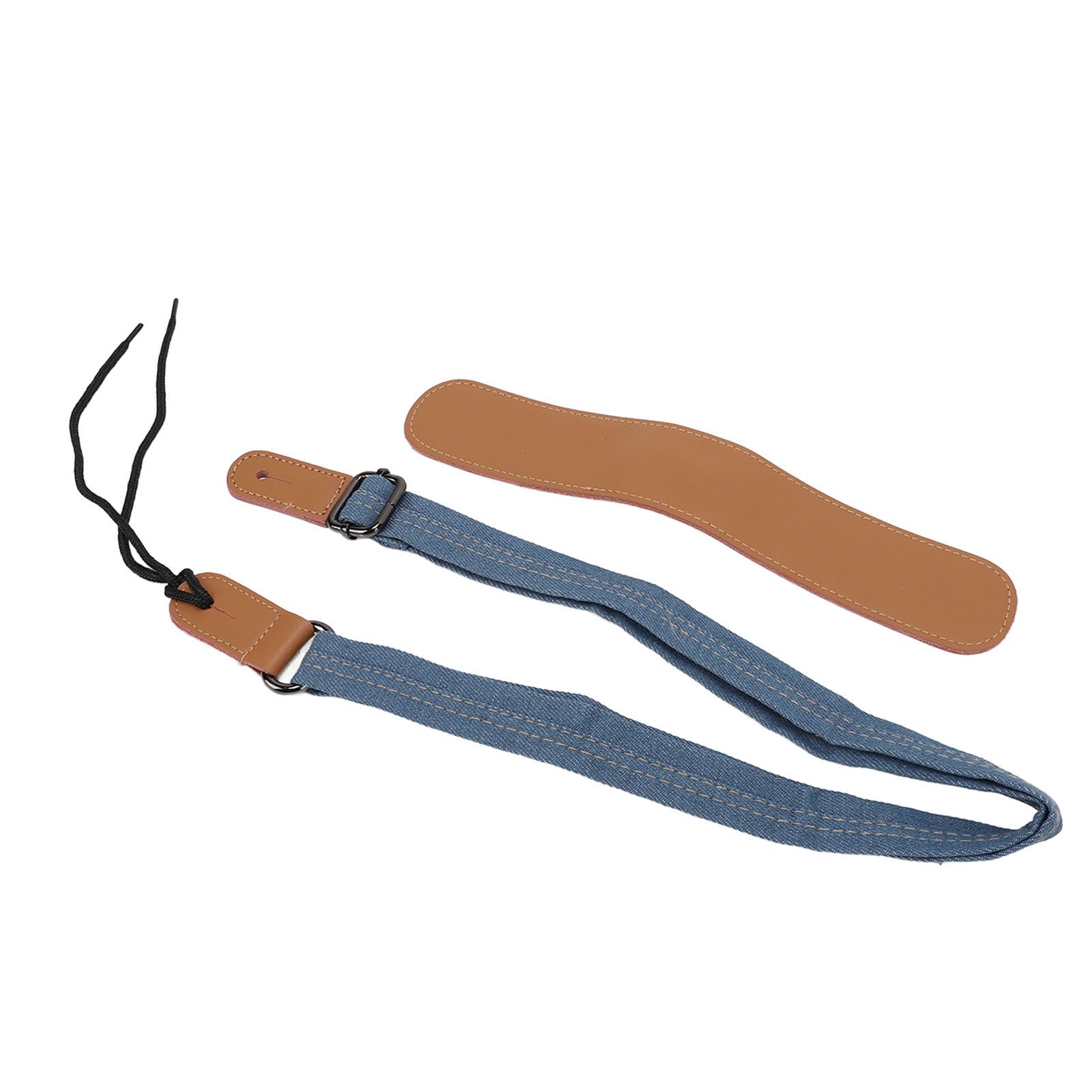 Haofy Verstellbarer Ukulele-Gurt, Denim und Leder, Bequem und Langlebig, Passend für Ukulele-Mandoline-Banjo, Perfekt für Alle Spieler