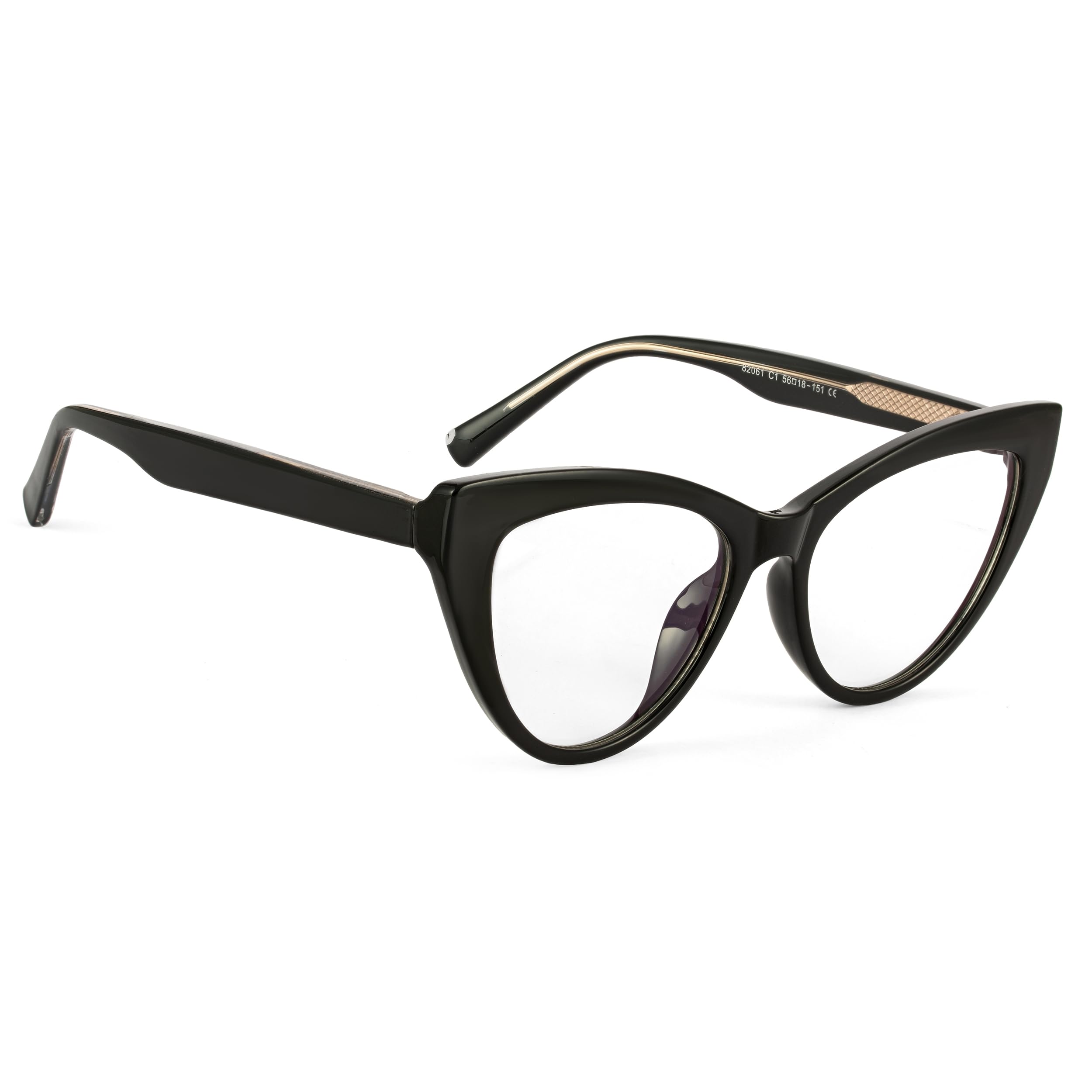 PERKEY Cateye Black Eye Glasses for Women | Blue Light Blocking | Computer Glasses | TR90 Metal Frame-image-17