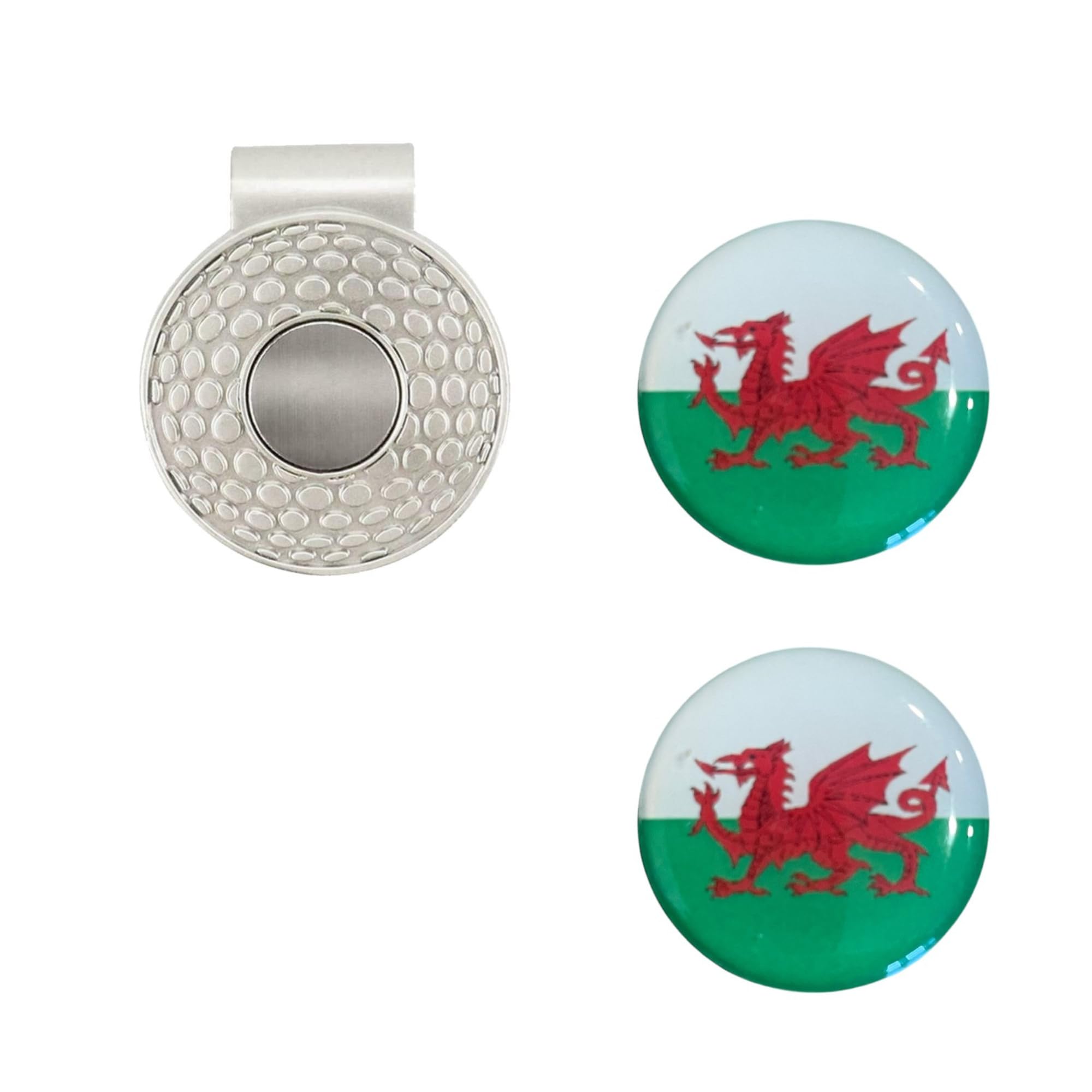 Ashton and Finch Golf Hat Clip Marker Set – Welsh Flag Magnetic Design