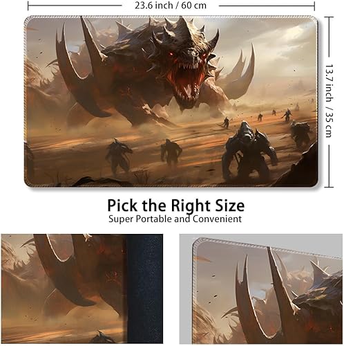 Miniatura 81 de Tapete de juego MTG cosido de alta calidad con zonas y parte trasera de goma antideslizante, tapete de juego TCG para MTG y otros juegos de cartas