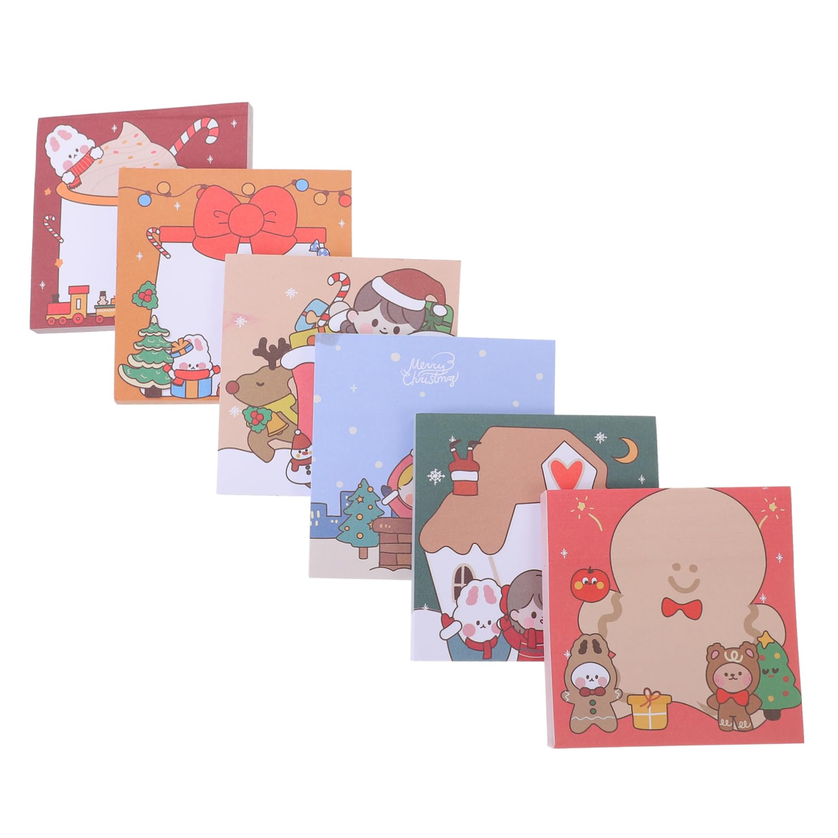 3 Sets Festliches Weihnachts-kawaii-briefpapier Selbstklebende Memo-notizen Glattes Schreiben Für Das Bürostudium 12 Stück * 3