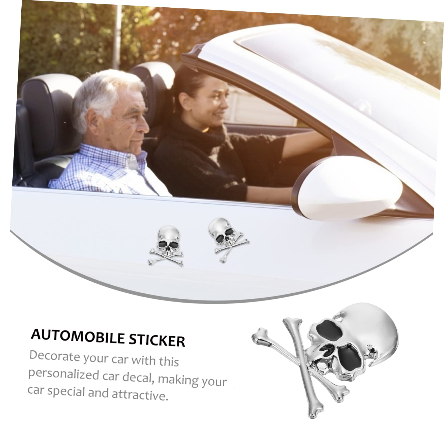 ULTECHNOVO 12stücke Silbern Schädel Autoaufkleber Dekorative Wandsticker Für Fahrzeuge Motorräder Fenster Und Mehr Einfach Anzubringen Hinterlässt Keine Rückstände Einzigartiges Design
