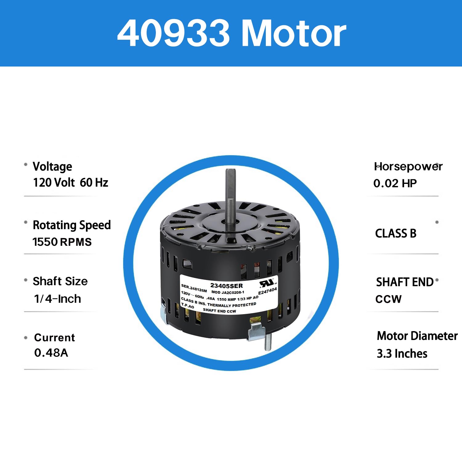 B.mimi6500 2024 Upgraded OEM Replacement Motor for 40933, 86933