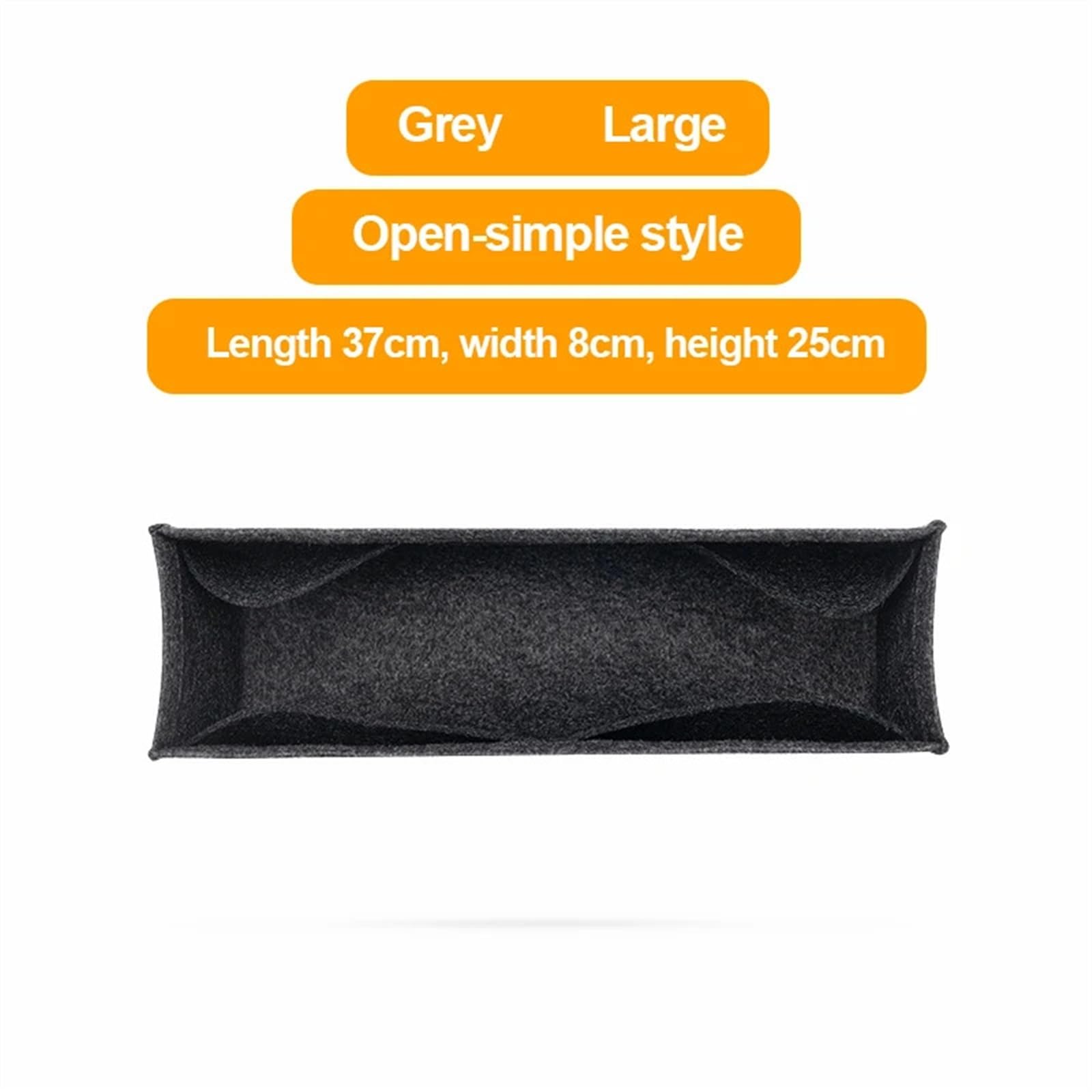 Forro interior de bolso Bolsa organizadora de bolsos, bolsa fieltro for guardar maquillaje, con cremallera, bolso mano for mujer, for cosméticos(L grey simple)