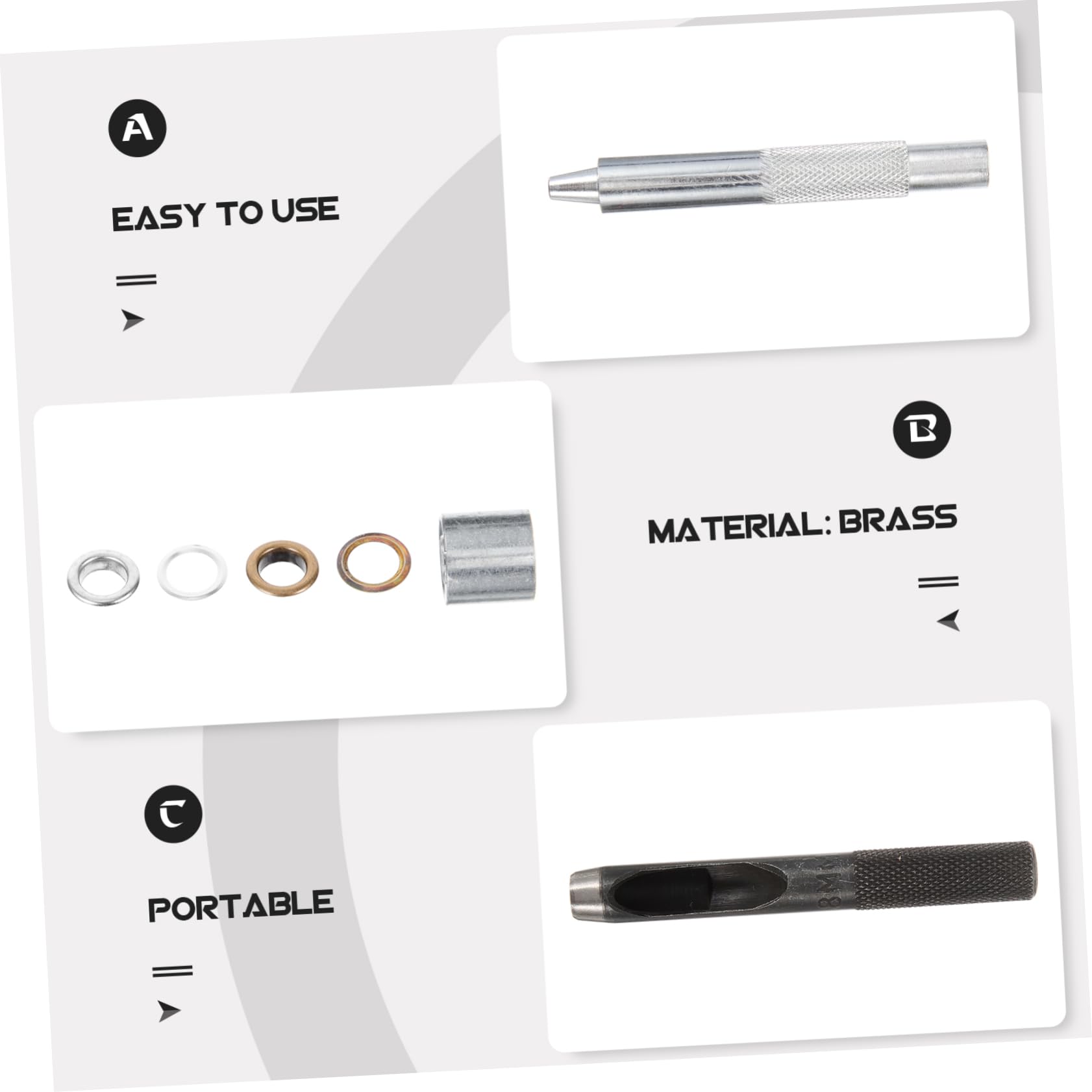 NUOBESTY 200pezzi Kit Di Occhielli Metallo Strumenti Per Scarpe Abbigliamento e Progetti Fai Da Te Occhielli Colorati Per Tende e