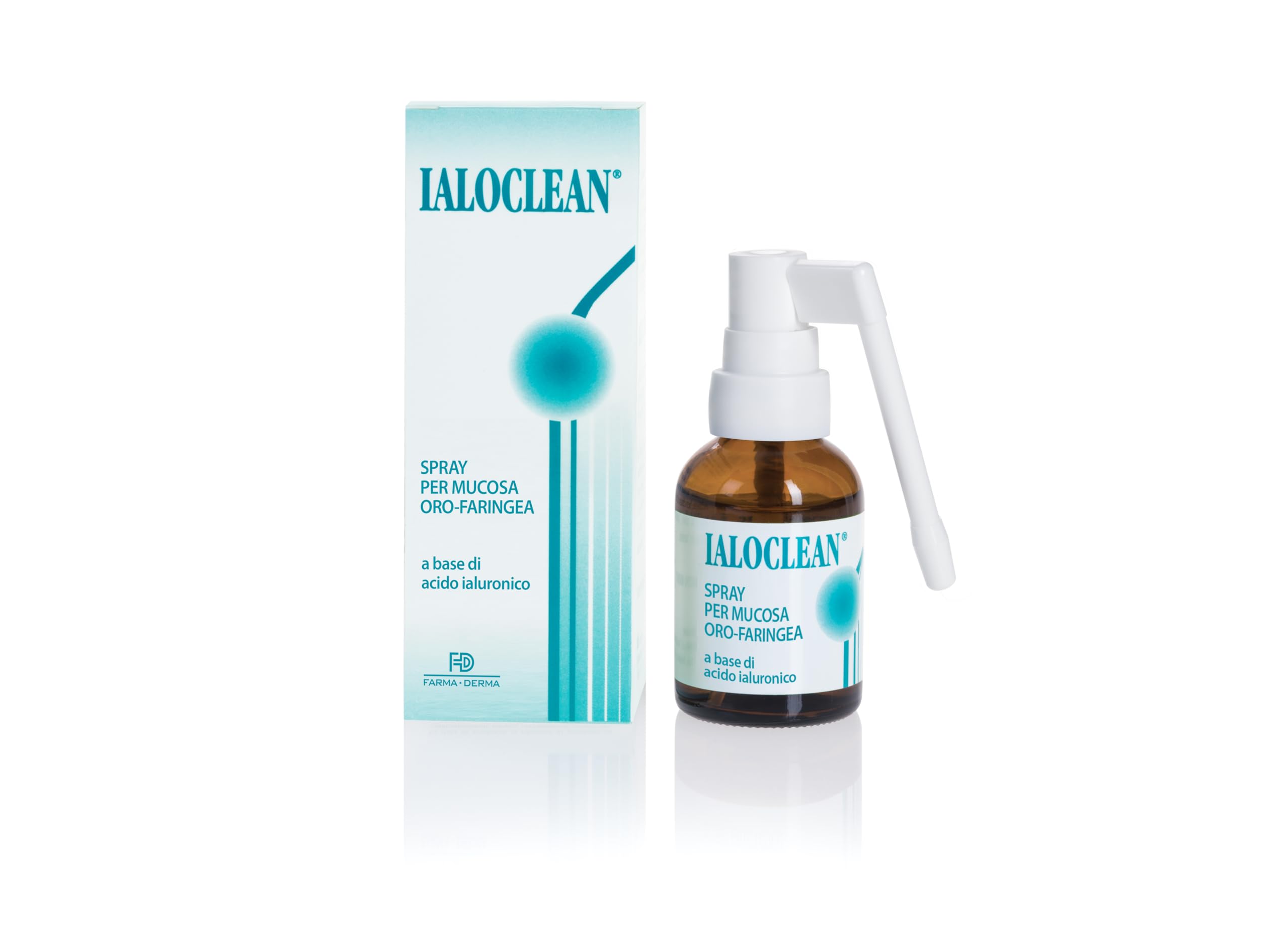 FARMA-DERMA Ialoclean Spray per Mucosa Oro-Faringea 30ml a Base di Acido Ialuronico | Spray Gola | Idratante, Lubrificante e Emolliente | Coadiuvante delle Affezioni delle Vie Respiratorie