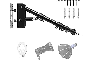 SITTO Ring Light Wall Mount 43inch/110cm Triangle Boom Arm for Barbershop