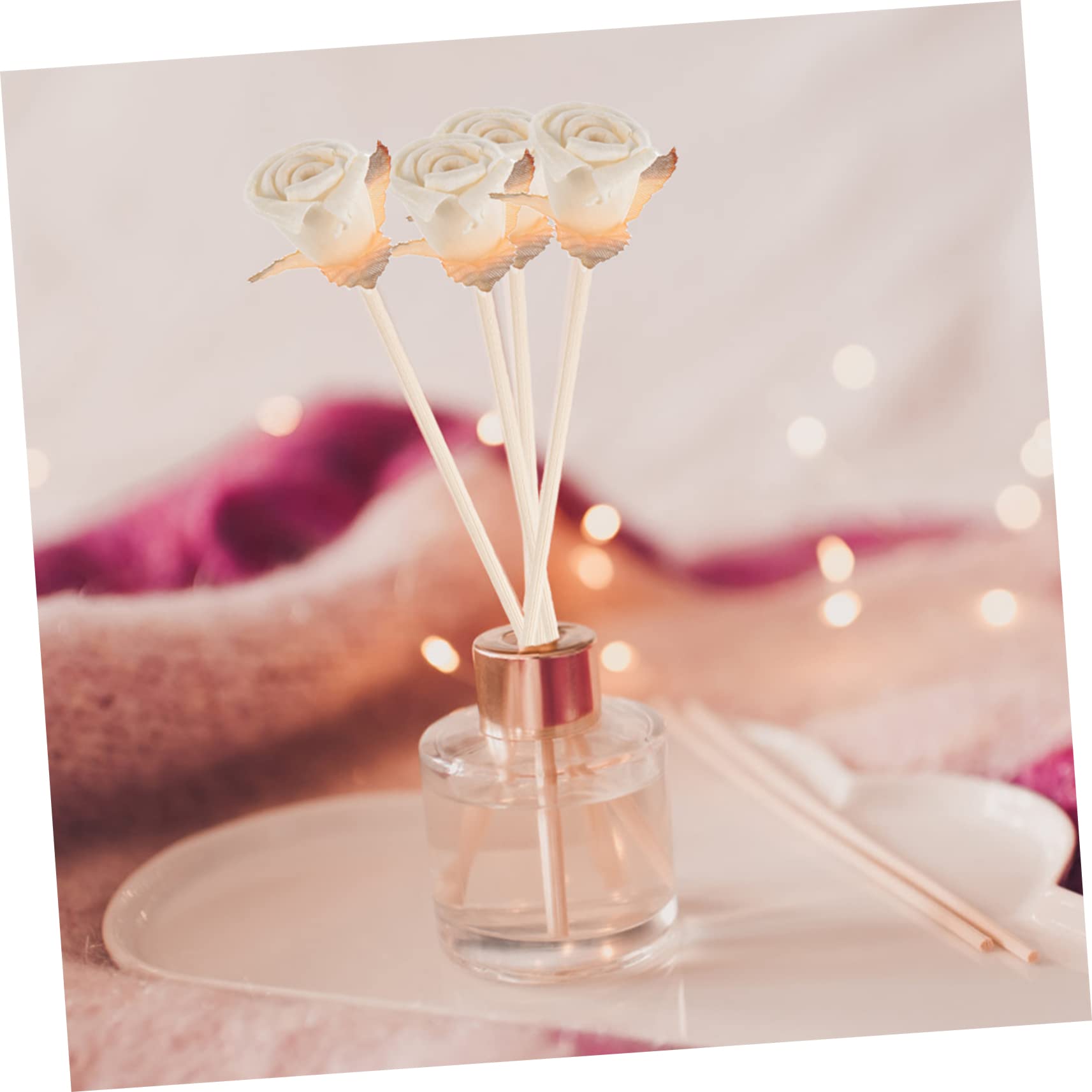 STOBAZA 30stücke Duftstäbchen Rosendesign Aromatherapie Diffuser Für Ätherische Öle Dekorative Raumduftstäbchen Für Bad Schlafzimmer Und Wohnzimmer Ohne Flamme Sicher Und Stilvoll