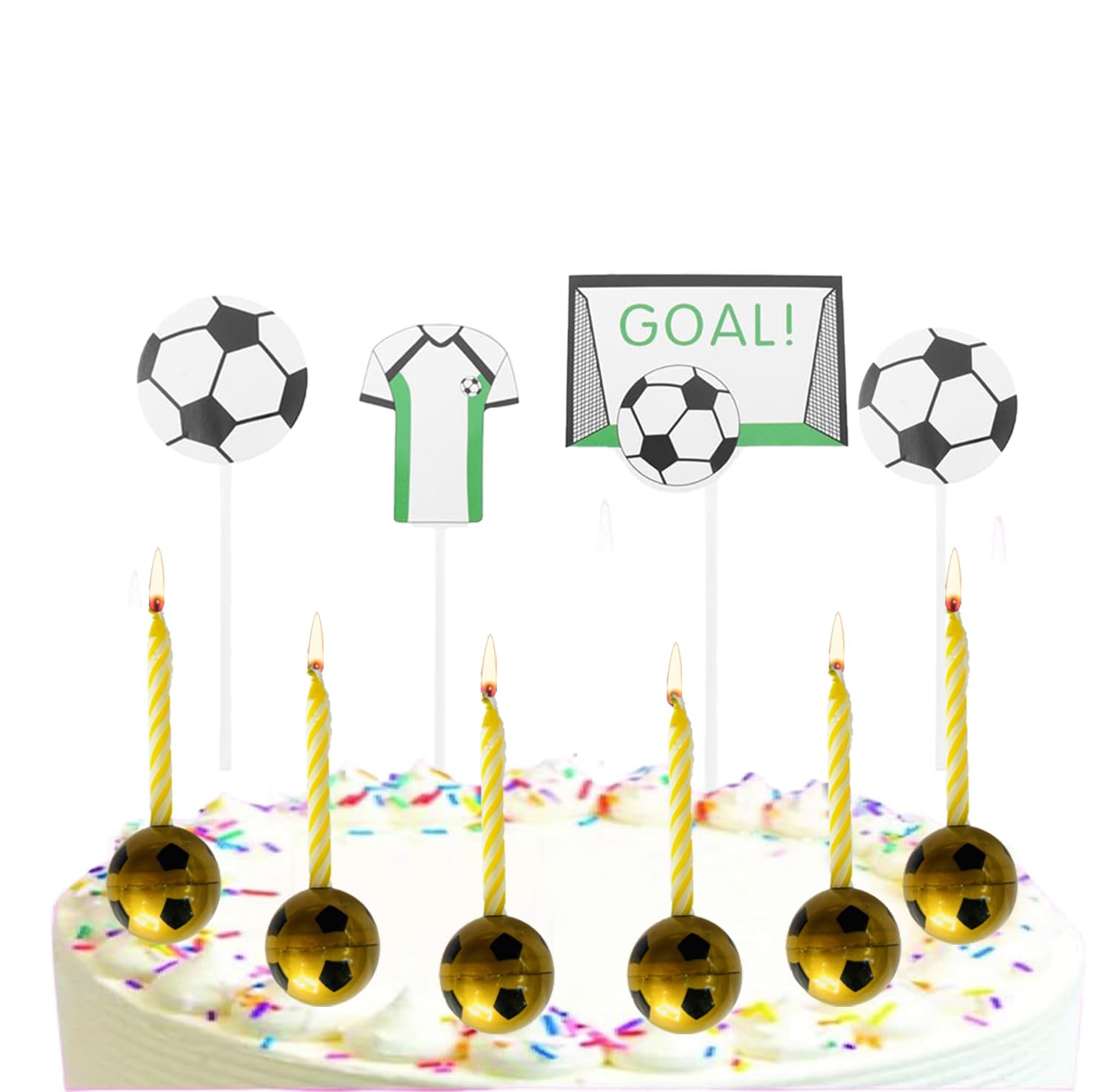 Sports Birthday Cake Decor Football Happy 10th Birthday Cake Topper - Sports Theme Party Decorations For Boys 18mm Acrylic Eyes