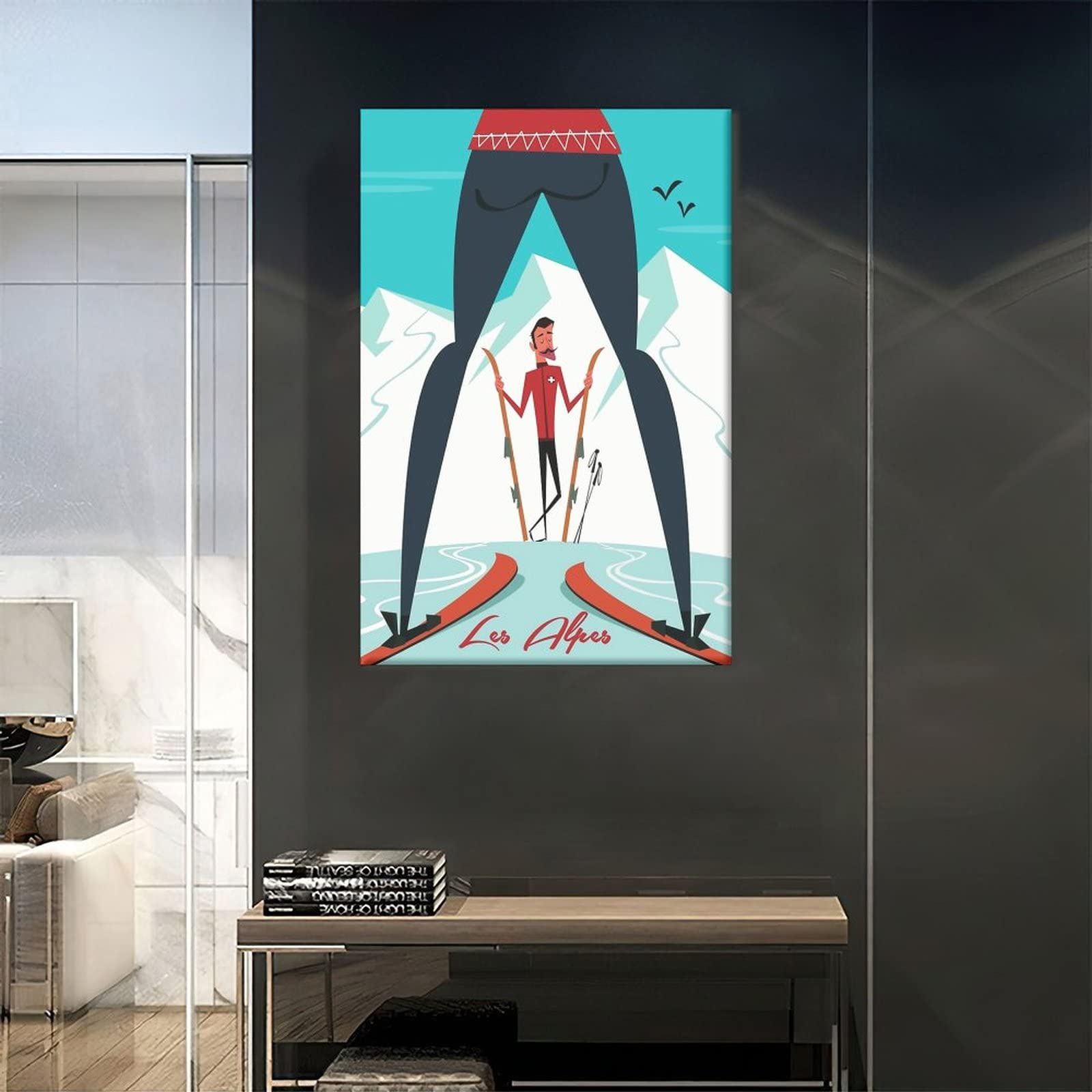 Tableau D'Art Abstrait En Verre Trempé - Motif Vagues Moderne, Création Murale Unique, Taille Sur Mesure