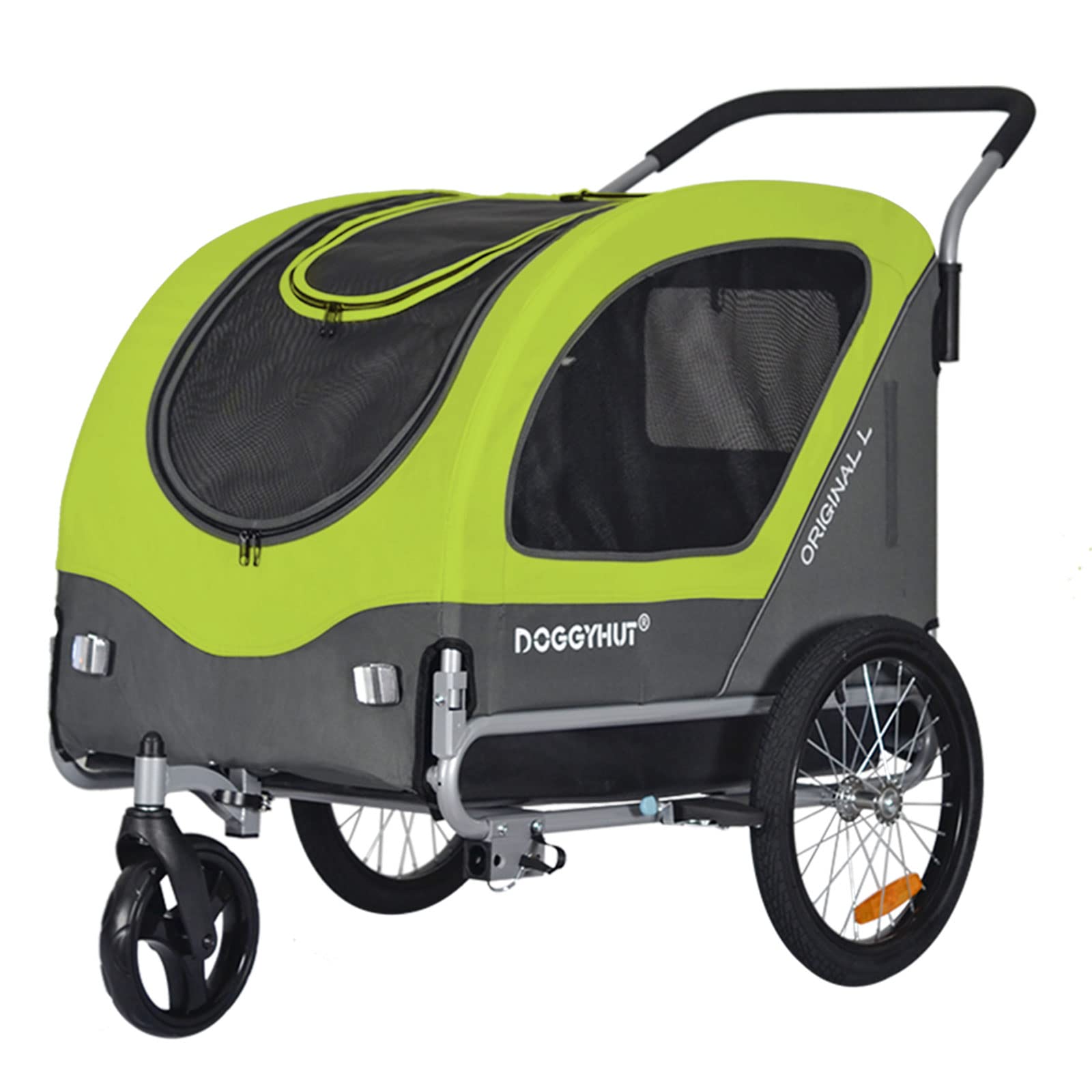 Doggyhut Original L remolque de bicicleta y carro para perros, 2 en 1, para perros de hasta 35 kg, cochecito para perros, corredor, cochecito para perros con freno de estacionamiento, Tiggo 80405