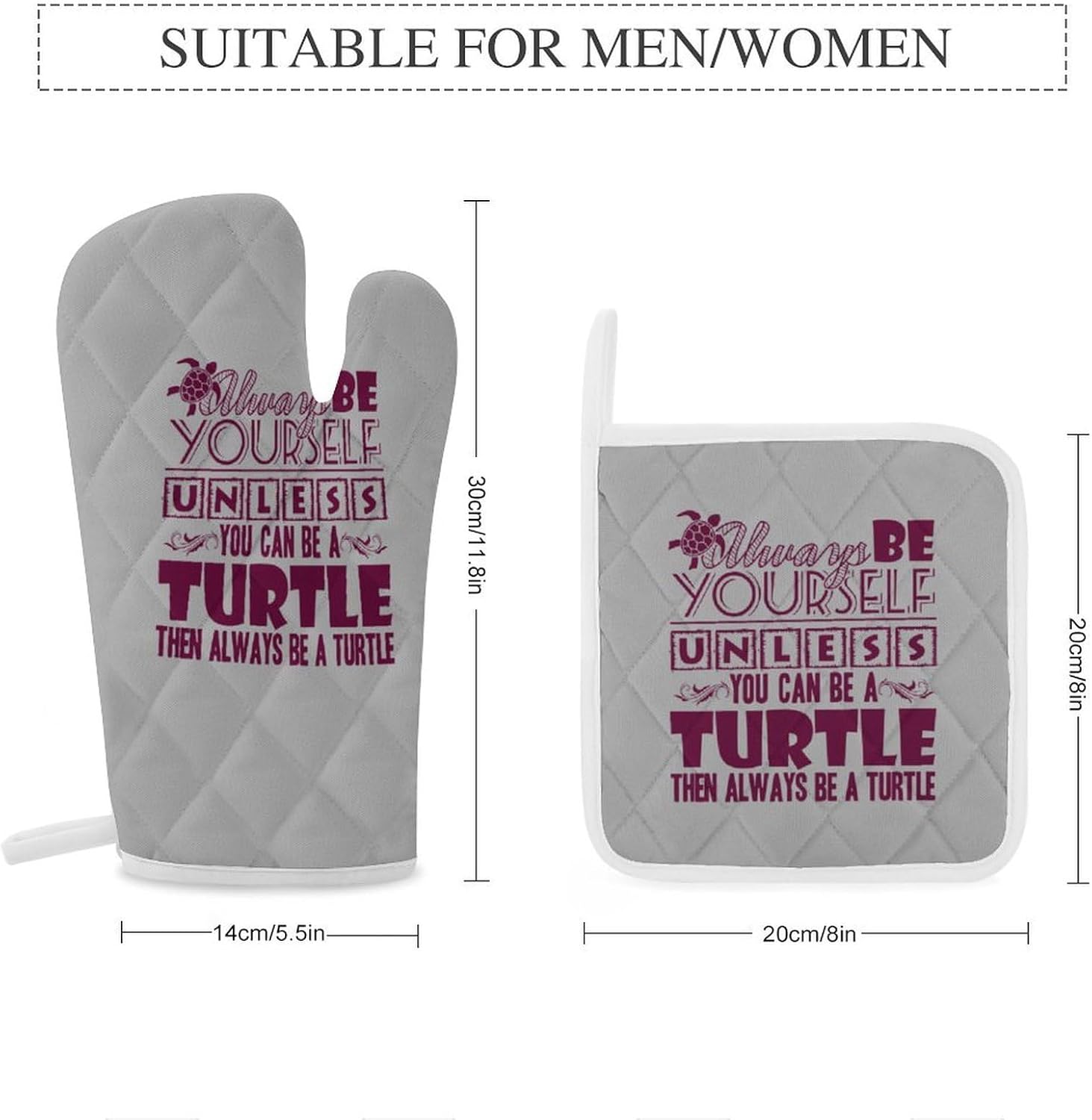Always Be Turtle Oven Mitts and Pot Holders 4Pcs Set Heat Resistant Cooking Mitts Hot Pads