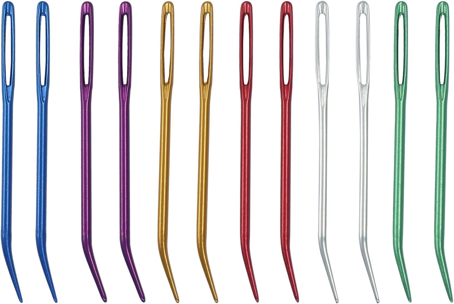Kemcatui 12 Pcs Large Big Eye Weaving Needles, Yarn Darning Tapestry Needle, Bent Tip Tapestry Needles for Yarn, Crochet and Wool Crafts
