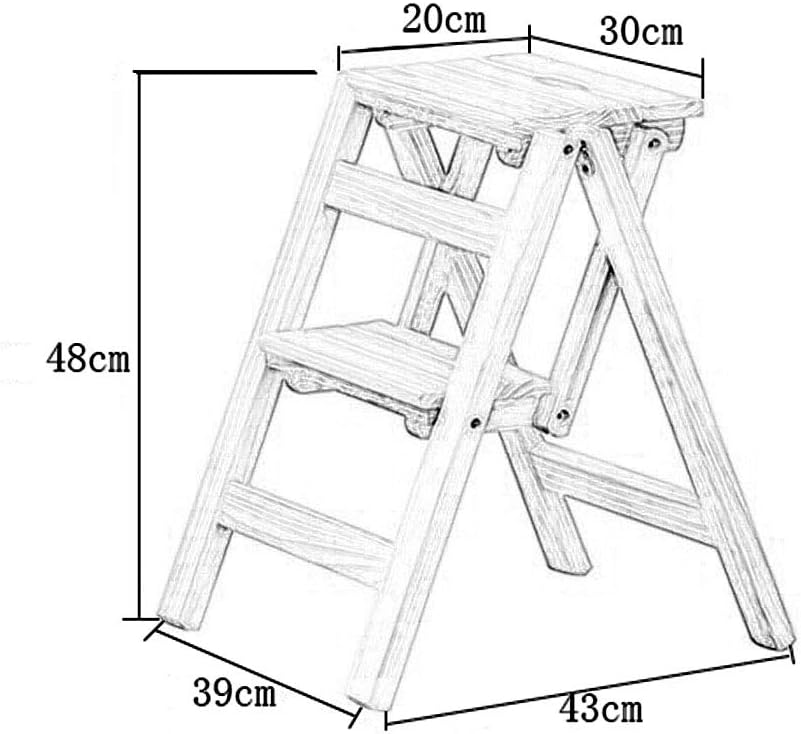 Kitchen Step Stools Step Stools Folding Step Stool for Adult, 2 Stepladders for 386lbs, Wooden Black Step Stools for Home/Office, Wide Pedal