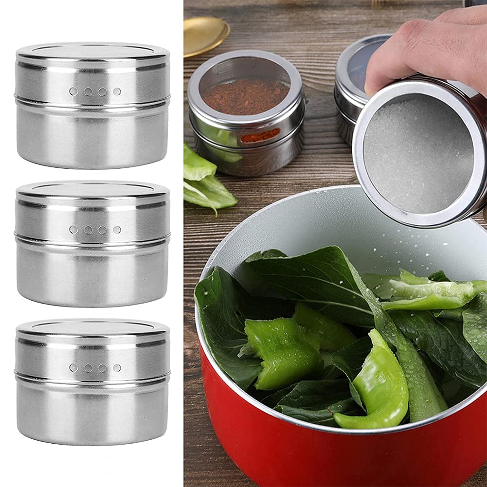 Pote de condimento magnético, Acero Inoxidable 3 * Cocina de Cocina Pote de condimento, Caja de condimentos de Pared magnética, Caja de condimentos de Pared