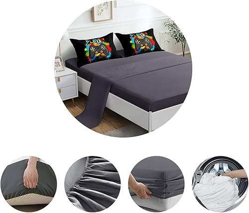 Miniatura 5 de ROWADALO Juego de ropa de cama de 6 piezas para niños, juego de edredón para niños jugadores de tamaño completo, juego de edredón con controlador de