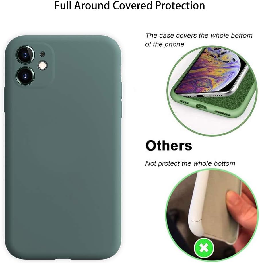 iBetterLife iPhone 11 Case, Slim Drop Protection Liquid Silicone Case for iPhone 11 6.1 Inch, Shockproof Full Body Covered with Camera Lens Protector, Microfiber Lining, Black