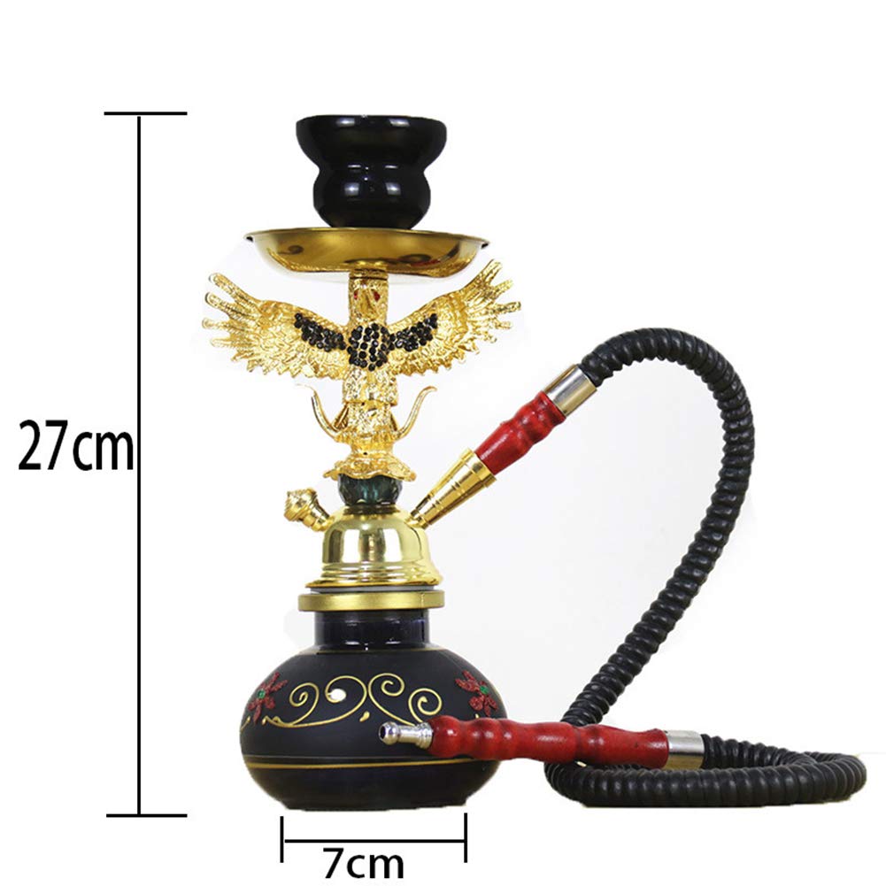 Shisha Narghile Pfeife mit 2 Schläuchen, Shisha Shisha, Rab Raucheranzug Keramik Potbar Wasserpfeife Nachtclub Komplettes Set Shisha Zubehör Single Tube,Rot