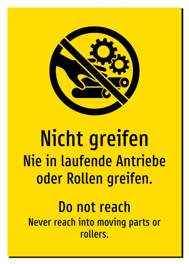 63745-DEEN-S-07 | Nicht greifen/Do not reach Schild | Deutsch